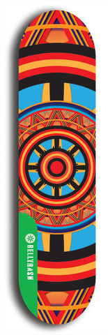 North American maple skateboard deck designed by underground artist BellyRash -- available in widths between 7.5 to 8.5 inches in both mellow concave and steep concave shapes from the BellyRash Limited Edition Blitz Deck series: DharmaMechanic