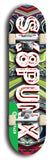 North American maple skateboard deck designed by underground artist BellyRash -- available in widths between 7.5 to 8.5 inches in both mellow concave and steep concave shapes from the BellyRash Limited Edition Blitz Deck series: Sk8Punx