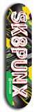North American maple skateboard deck designed by underground artist BellyRash -- available in widths between 7.5 to 8.5 inches in both mellow concave and steep concave shapes from the BellyRash Limited Edition Blitz Deck series: Sk8Punx Large