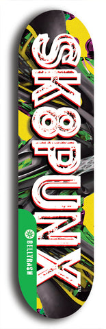 North American maple skateboard deck designed by underground artist BellyRash -- available in widths between 7.5 to 8.5 inches in both mellow concave and steep concave shapes from the BellyRash Limited Edition Blitz Deck series: Sk8Punx Large
