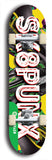 North American maple skateboard deck designed by underground artist BellyRash -- available in widths between 7.5 to 8.5 inches in both mellow concave and steep concave shapes from the BellyRash Limited Edition Blitz Deck series: Sk8Punx Large