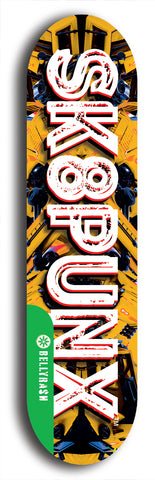 North American maple skateboard deck designed by underground artist BellyRash -- available in widths between 7.5 to 8.5 inches in both mellow concave and steep concave shapes from the BellyRash Limited Edition Blitz Deck series: Sk8Punx Large