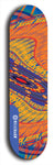 Skateboard deck: Limited edition, North American maple skateboard deck designed by underground artist BellyRash - available widths 7.5 to 8.5 inches in both mellow concave and steep concave shapes. Artwork: TWISTED DHARMA brand popsicle-shaped deck