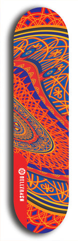 Skateboard deck: Limited edition, North American maple skateboard deck designed by underground artist BellyRash - available widths 7.5 to 8.5 inches in both mellow concave and steep concave shapes. Artwork: TWISTED DHARMA brand popsicle-shaped deck