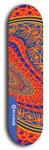 Skateboard deck: Limited edition, North American maple skateboard deck designed by underground artist BellyRash - available widths 7.5 to 8.5 inches in both mellow concave and steep concave shapes. Artwork: TWISTED DHARMA brand popsicle-shaped deck