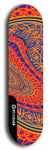 Skateboard deck: Limited edition, North American maple skateboard deck designed by underground artist BellyRash - available widths 7.5 to 8.5 inches in both mellow concave and steep concave shapes. Artwork: TWISTED DHARMA brand popsicle-shaped deck