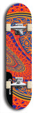 Skateboard deck: Limited edition, North American maple skateboard deck designed by underground artist BellyRash - available widths 7.5 to 8.5 inches in both mellow concave and steep concave shapes. Artwork: TWISTED DHARMA brand popsicle-shaped deck