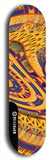 Skateboard deck: Limited edition, North American maple skateboard deck designed by underground artist BellyRash - available widths 7.5 to 8.5 inches in both mellow concave and steep concave shapes. Artwork: TWISTED DHARMA brand popsicle-shaped deck