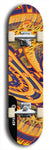 Skateboard deck: Limited edition, North American maple skateboard deck designed by underground artist BellyRash - available widths 7.5 to 8.5 inches in both mellow concave and steep concave shapes. Artwork: TWISTED DHARMA brand popsicle-shaped deck