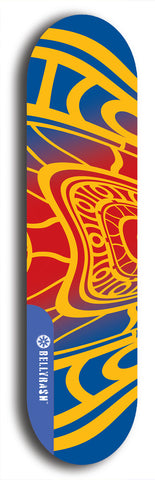 Skateboard deck: Limited edition, North American maple skateboard deck designed by underground artist BellyRash - available widths 7.5 to 8.5 inches in both mellow concave and steep concave shapes. Artwork: TWISTED DHARMA brand popsicle-shaped deck