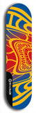 Skateboard deck: Limited edition, North American maple skateboard deck designed by underground artist BellyRash - available widths 7.5 to 8.5 inches in both mellow concave and steep concave shapes. Artwork: TWISTED DHARMA brand popsicle-shaped deck