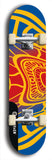 Skateboard deck: Limited edition, North American maple skateboard deck designed by underground artist BellyRash - available widths 7.5 to 8.5 inches in both mellow concave and steep concave shapes. Artwork: TWISTED DHARMA brand popsicle-shaped deck