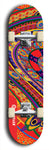 Skateboard deck: Limited edition, North American maple skateboard deck designed by underground artist BellyRash - available widths 7.5 to 8.5 inches in both mellow concave and steep concave shapes. Artwork: TWISTED DHARMA brand popsicle-shaped deck