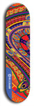 Skateboard deck: Limited edition, North American maple skateboard deck designed by underground artist BellyRash - available widths 7.5 to 8.5 inches in both mellow concave and steep concave shapes. Artwork: TWISTED DHARMA brand popsicle-shaped deck