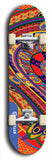 Skateboard deck: Limited edition, North American maple skateboard deck designed by underground artist BellyRash - available widths 7.5 to 8.5 inches in both mellow concave and steep concave shapes. Artwork: TWISTED DHARMA brand popsicle-shaped deck