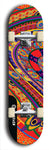 Skateboard deck: Limited edition, North American maple skateboard deck designed by underground artist BellyRash - available widths 7.5 to 8.5 inches in both mellow concave and steep concave shapes. Artwork: TWISTED DHARMA brand popsicle-shaped deck