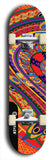 Skateboard deck: Limited edition, North American maple skateboard deck designed by underground artist BellyRash - available widths 7.5 to 8.5 inches in both mellow concave and steep concave shapes. Artwork: TWISTED DHARMA brand popsicle-shaped deck