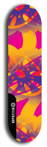 Skateboard deck: Limited edition, North American maple skateboard deck designed by underground artist BellyRash - available widths 7.5 to 8.5 inches in both mellow concave and steep concave shapes. Artwork: TWISTED DHARMA brand popsicle-shaped deck