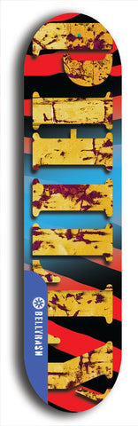 Jawn brand North American maple skateboard deck designed by underground artist BellyRash -- available in widths between 7.5 to 8.5 inches in both mellow concave and steep concave shapes. 