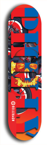 Jawn brand North American maple skateboard deck designed by underground artist BellyRash -- available in widths between 7.5 to 8.5 inches in both mellow concave and steep concave shapes. 