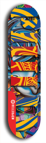 Jawn brand North American maple skateboard deck designed by underground artist BellyRash -- available in widths between 7.5 to 8.5 inches in both mellow concave and steep concave shapes. 