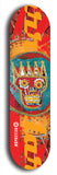 North American maple skateboard deck designed by underground artist BellyRash -- available in widths between 7.5 to 8.5 inches in both mellow concave and steep concave shapes. Artwork: street art and abstract with Seattle Central skull logo