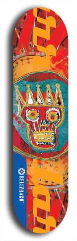 North American maple skateboard deck designed by underground artist BellyRash -- available in widths between 7.5 to 8.5 inches in both mellow concave and steep concave shapes. Artwork: street art and abstract with Seattle Central skull logo