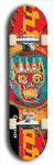 North American maple skateboard deck designed by underground artist BellyRash -- available in widths between 7.5 to 8.5 inches in both mellow concave and steep concave shapes. Artwork: street art and abstract with Seattle Central skull logo