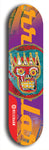 North American maple skateboard deck designed by underground artist BellyRash -- available in widths between 7.5 to 8.5 inches in both mellow concave and steep concave shapes. Artwork: street art and abstract with Seattle Central skull logo