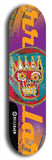 North American maple skateboard deck designed by underground artist BellyRash -- available in widths between 7.5 to 8.5 inches in both mellow concave and steep concave shapes. Artwork: street art and abstract with Seattle Central skull logo