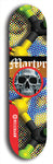 North American maple skateboard deck designed by underground artist BellyRash -- available in widths between 7.5 to 8.5 inches in both mellow concave and steep concave shapes. Artwork: street art and street artist and Martyr logo