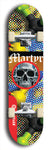 North American maple skateboard deck designed by underground artist BellyRash -- available in widths between 7.5 to 8.5 inches in both mellow concave and steep concave shapes. Artwork: street art and street artist and Martyr logo