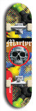 North American maple skateboard deck designed by underground artist BellyRash -- available in widths between 7.5 to 8.5 inches in both mellow concave and steep concave shapes. Artwork: street art and street artist and Martyr logo