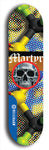 North American maple skateboard deck designed by underground artist BellyRash -- available in widths between 7.5 to 8.5 inches in both mellow concave and steep concave shapes. Artwork: street art and street artist and Martyr logo