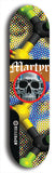 North American maple skateboard deck designed by underground artist BellyRash -- available in widths between 7.5 to 8.5 inches in both mellow concave and steep concave shapes. Artwork: street art and street artist and Martyr logo