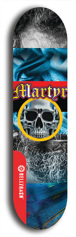 North American maple skateboard deck designed by underground artist BellyRash -- available in widths between 7.5 to 8.5 inches in both mellow concave and steep concave shapes. Artwork: Martyr logo