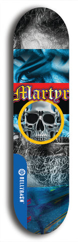 North American maple skateboard deck designed by underground artist BellyRash -- available in widths between 7.5 to 8.5 inches in both mellow concave and steep concave shapes. Artwork: Martyr logo