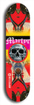 North American maple skateboard deck designed by underground artist BellyRash -- available in widths between 7.5 to 8.5 inches in both mellow concave and steep concave shapes. Artwork: street art and street artist and Martyr logo