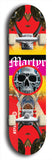 North American maple skateboard deck designed by underground artist BellyRash -- available in widths between 7.5 to 8.5 inches in both mellow concave and steep concave shapes. Artwork: street art and street artist and Martyr logo