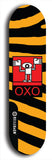 North American maple skateboard deck designed by underground artist BellyRash -- available in widths between 7.5 to 8.5 inches in both mellow concave and steep concave shapes. Artwork: street art and abstract with OXO skateboard logo