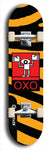 North American maple skateboard deck designed by underground artist BellyRash -- available in widths between 7.5 to 8.5 inches in both mellow concave and steep concave shapes. Artwork: street art and abstract with OXO skateboard logo