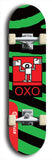 North American maple skateboard deck designed by underground artist BellyRash -- available in widths between 7.5 to 8.5 inches in both mellow concave and steep concave shapes. Artwork: street art and abstract with OXO skateboard logo