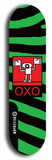 North American maple skateboard deck designed by underground artist BellyRash -- available in widths between 7.5 to 8.5 inches in both mellow concave and steep concave shapes. Artwork: street art and abstract with OXO skateboard logo