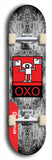 North American maple skateboard deck designed by underground artist BellyRash -- available in widths between 7.5 to 8.5 inches in both mellow concave and steep concave shapes. Artwork: street art and abstract with OXO skateboard logo