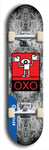 North American maple skateboard deck designed by underground artist BellyRash -- available in widths between 7.5 to 8.5 inches in both mellow concave and steep concave shapes. Artwork: street art and abstract with OXO skateboard logo