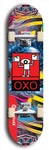 North American maple skateboard deck designed by underground artist BellyRash -- available in widths between 7.5 to 8.5 inches in both mellow concave and steep concave shapes. Artwork: street art and abstract with OXO skateboard logo