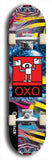 North American maple skateboard deck designed by underground artist BellyRash -- available in widths between 7.5 to 8.5 inches in both mellow concave and steep concave shapes. Artwork: street art and abstract with OXO skateboard logo