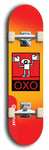 North American maple skateboard deck designed by underground artist BellyRash -- available in widths between 7.5 to 8.5 inches in both mellow concave and steep concave shapes. Artwork: street art and abstract with OXO skateboard logo