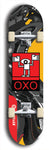 North American maple skateboard deck designed by underground artist BellyRash -- available in widths between 7.5 to 8.5 inches in both mellow concave and steep concave shapes. Artwork: street art and abstract with OXO skateboard logo