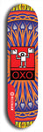 North American maple skateboard deck designed by underground artist BellyRash -- available in widths between 7.5 to 8.5 inches in both mellow concave and steep concave shapes. Artwork: street art and abstract with OXO skateboard logo